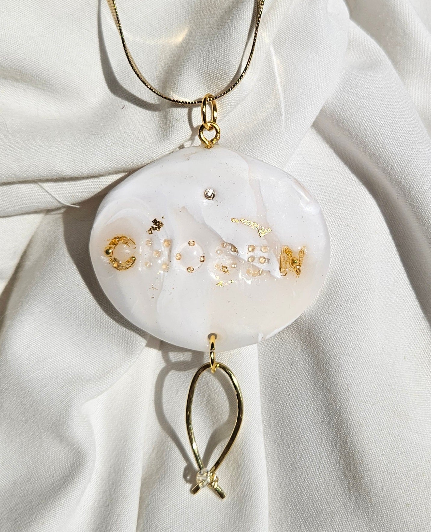 Chosen Ichthys Golden Stone Pendant