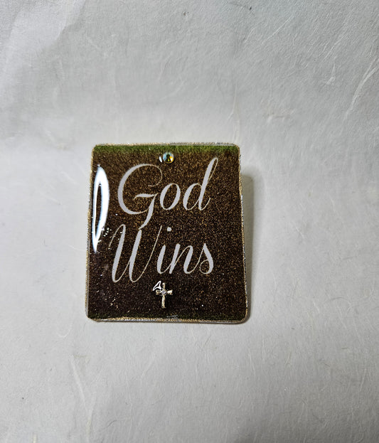 God Wins pin