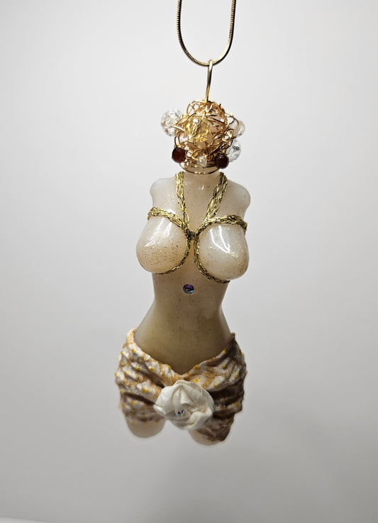Shibari Shibori feminine form pendant