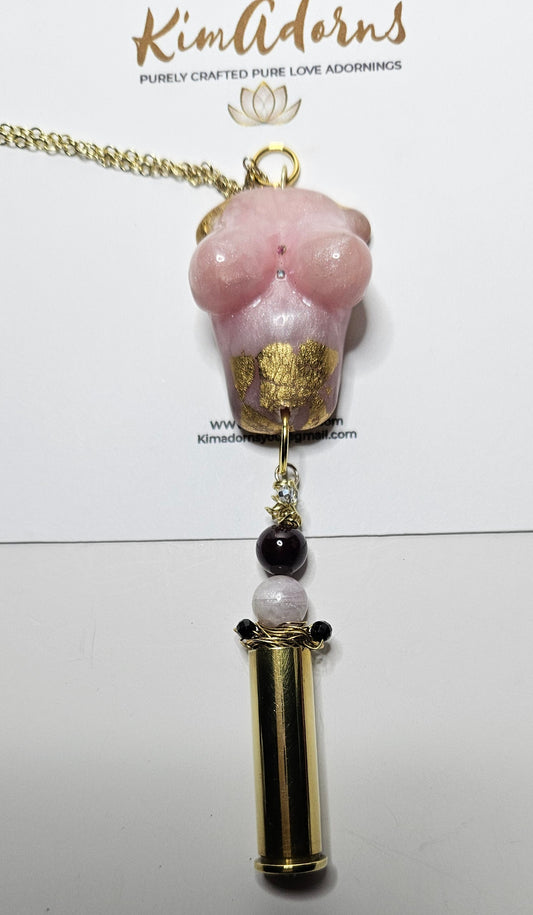 Dirty Mary 357 Magnum Pink clay pendant