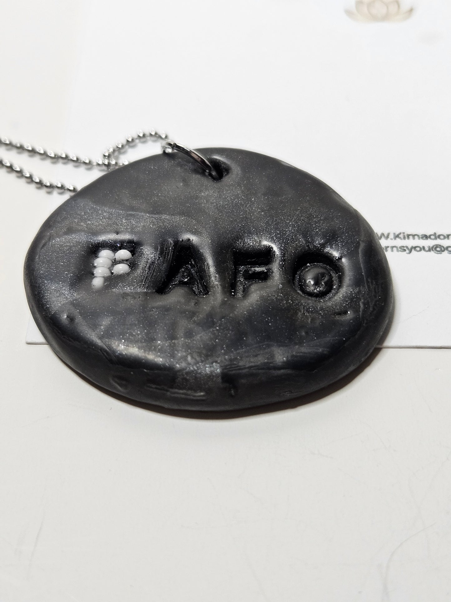 FAFO Mens Clay Pendant