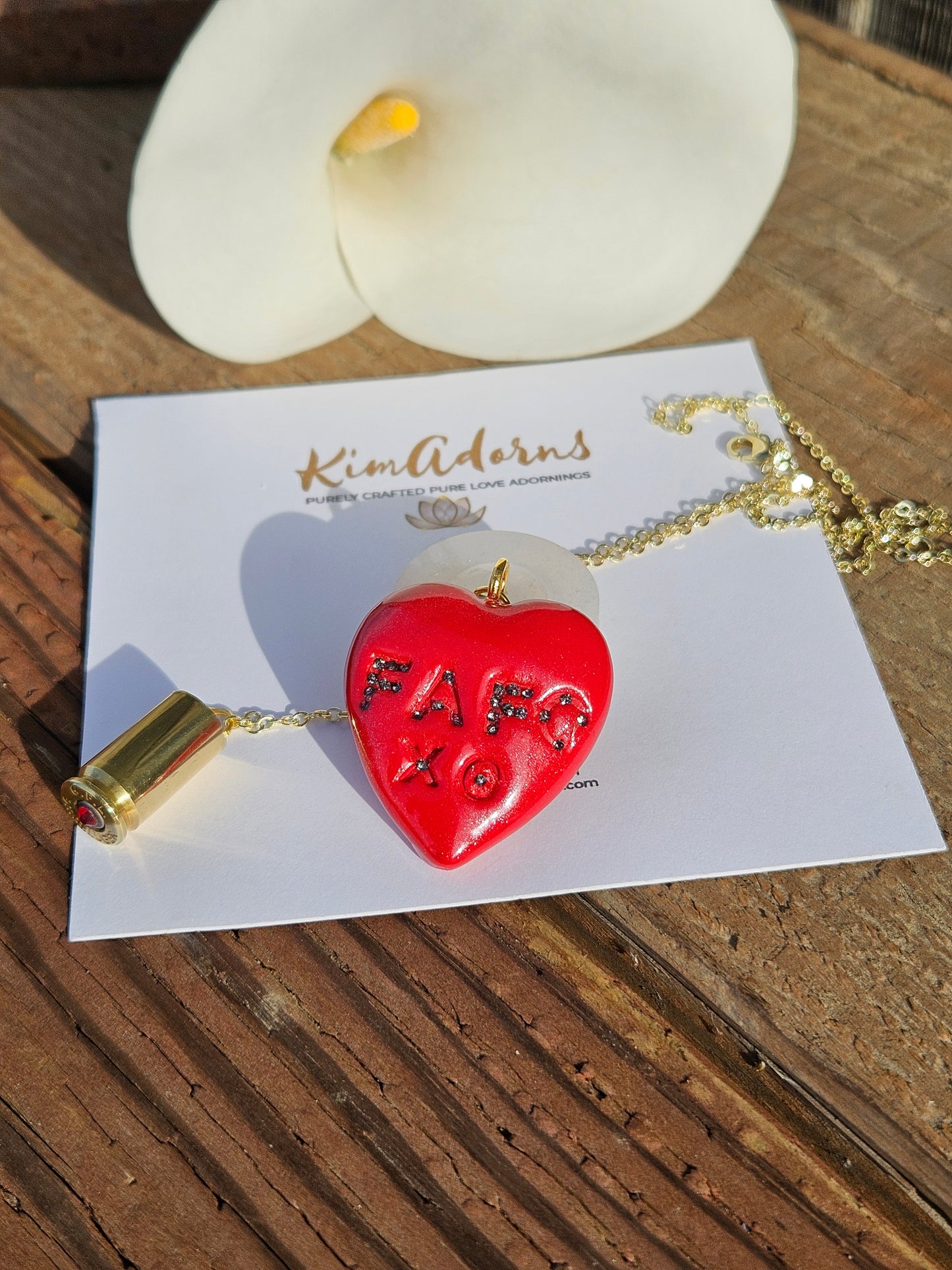 FAFO Red heart  chamber pendant