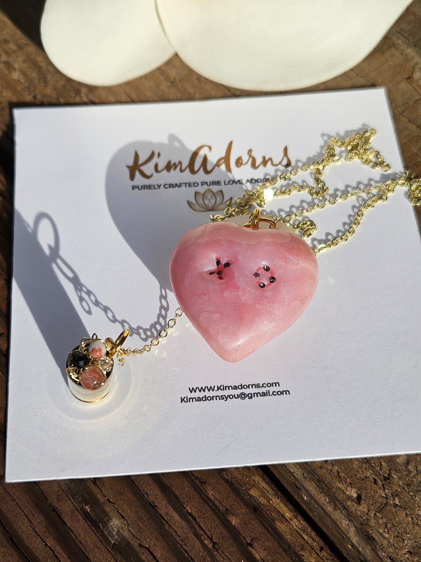 XO  heart chamber  pendant