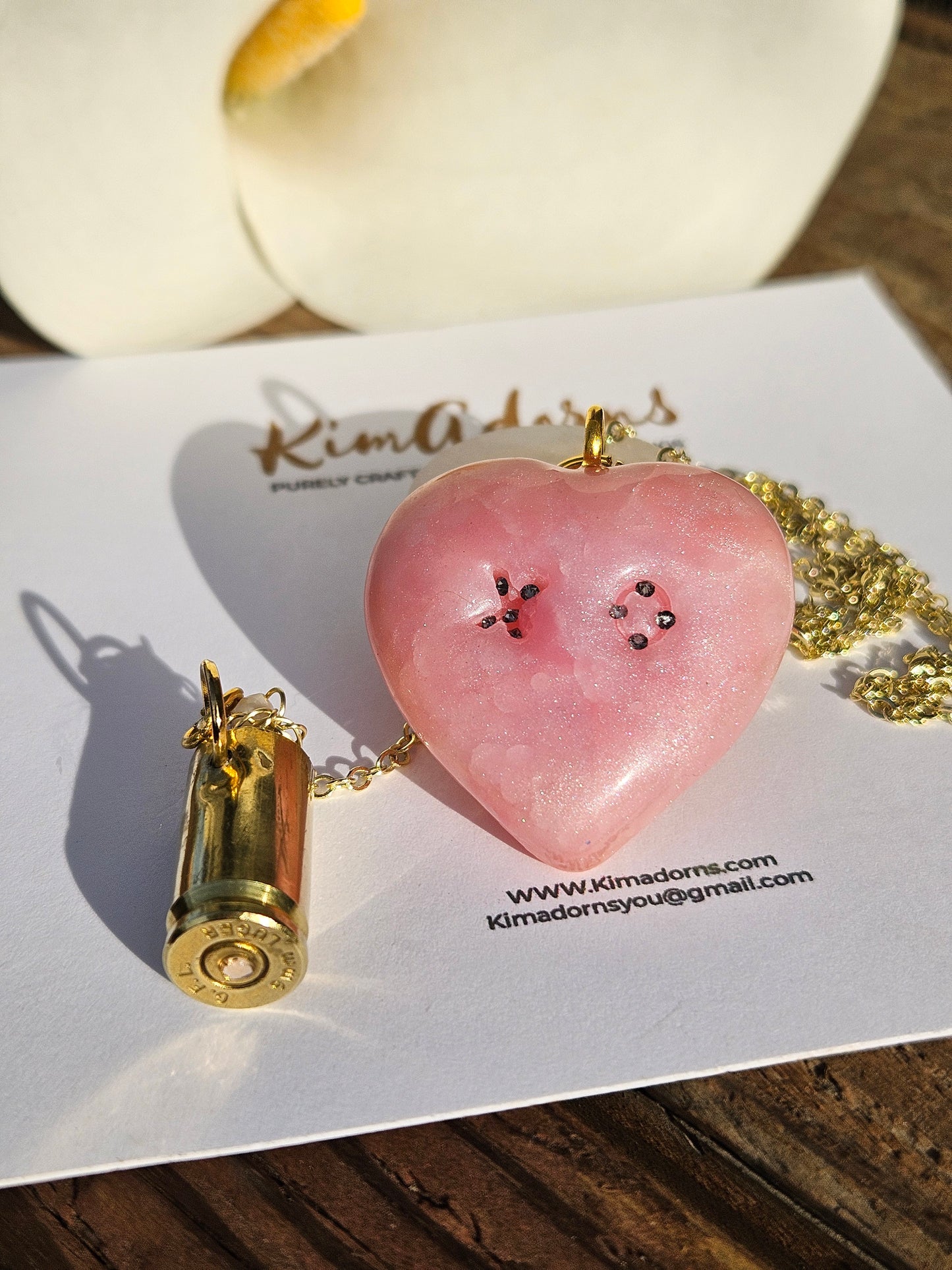XO  heart chamber  pendant