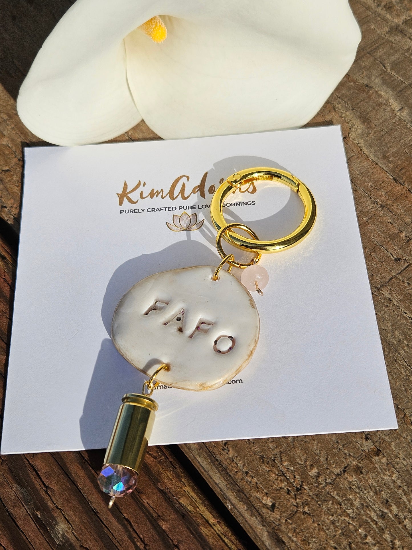 FAFO White Clay handbag charm