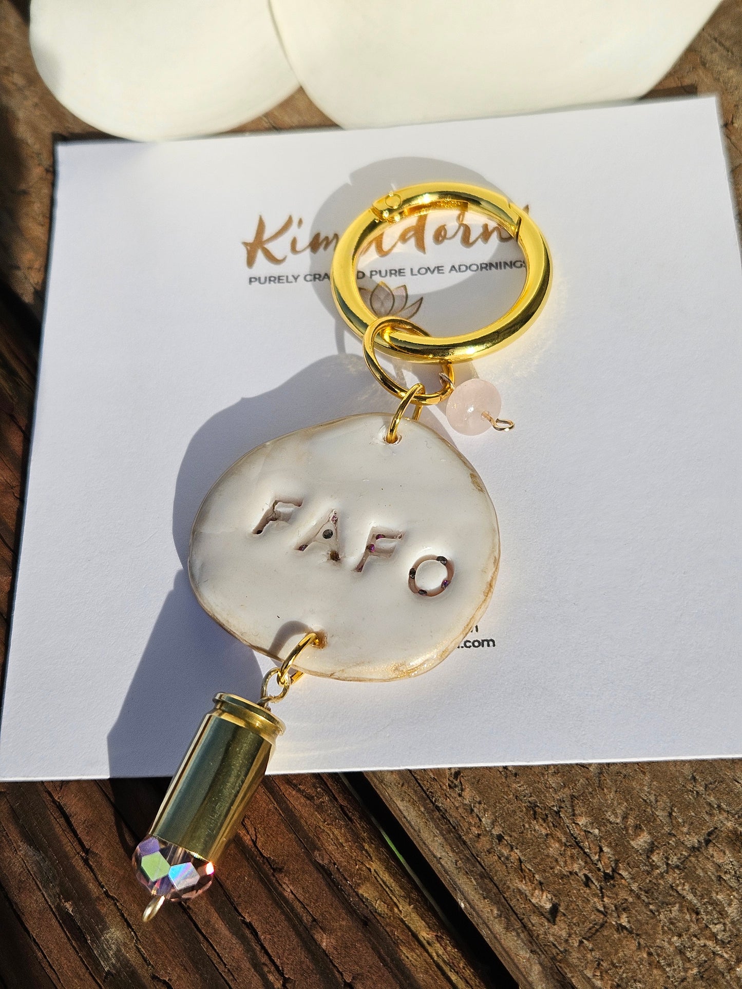 FAFO White Clay handbag charm