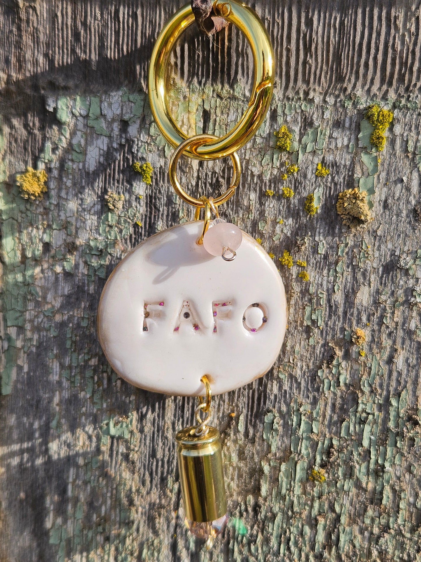 FAFO White Clay handbag charm