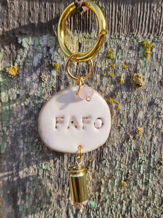 FAFO White Clay handbag charm