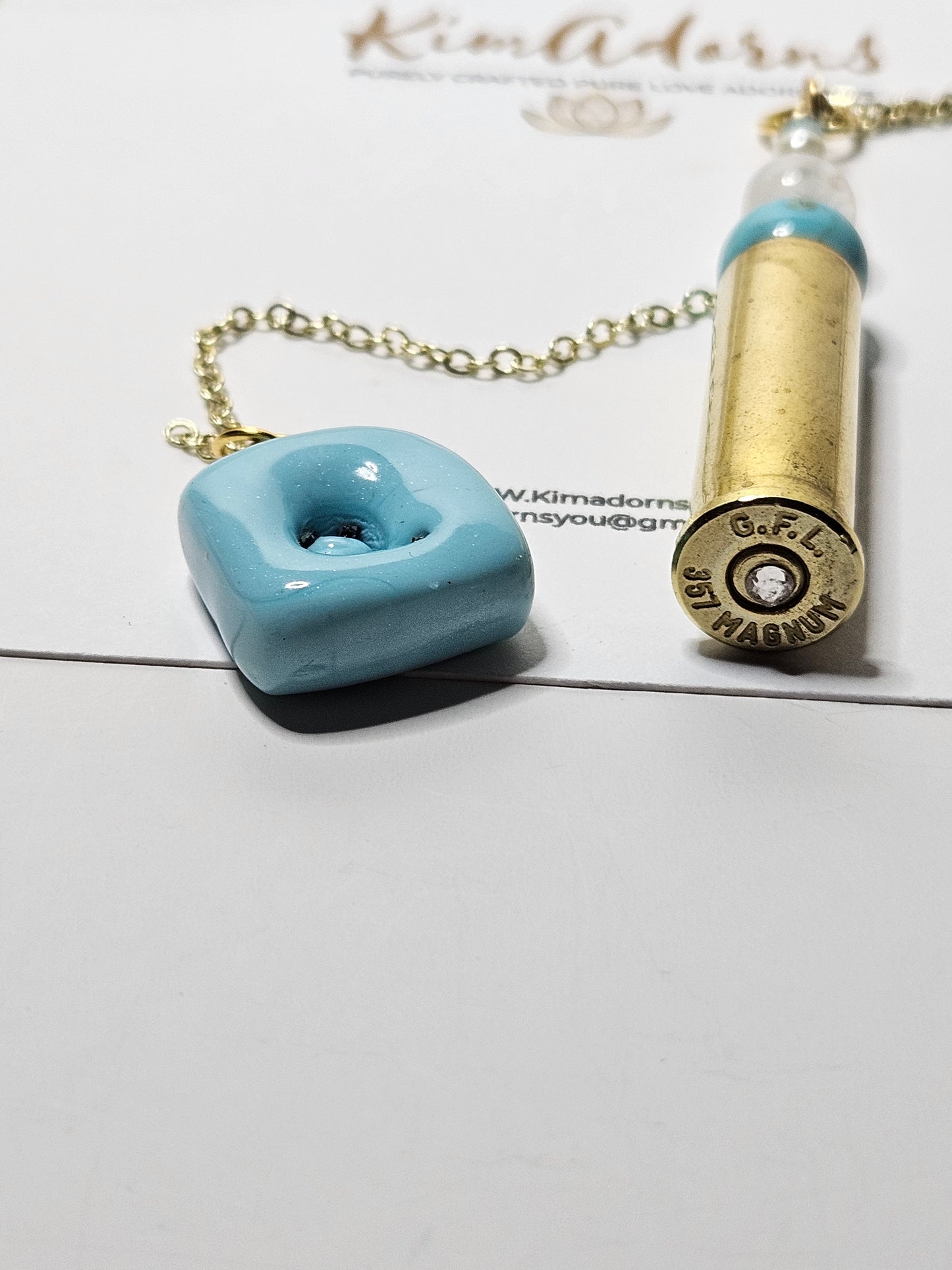 Tiffany blue  enforcer pendant