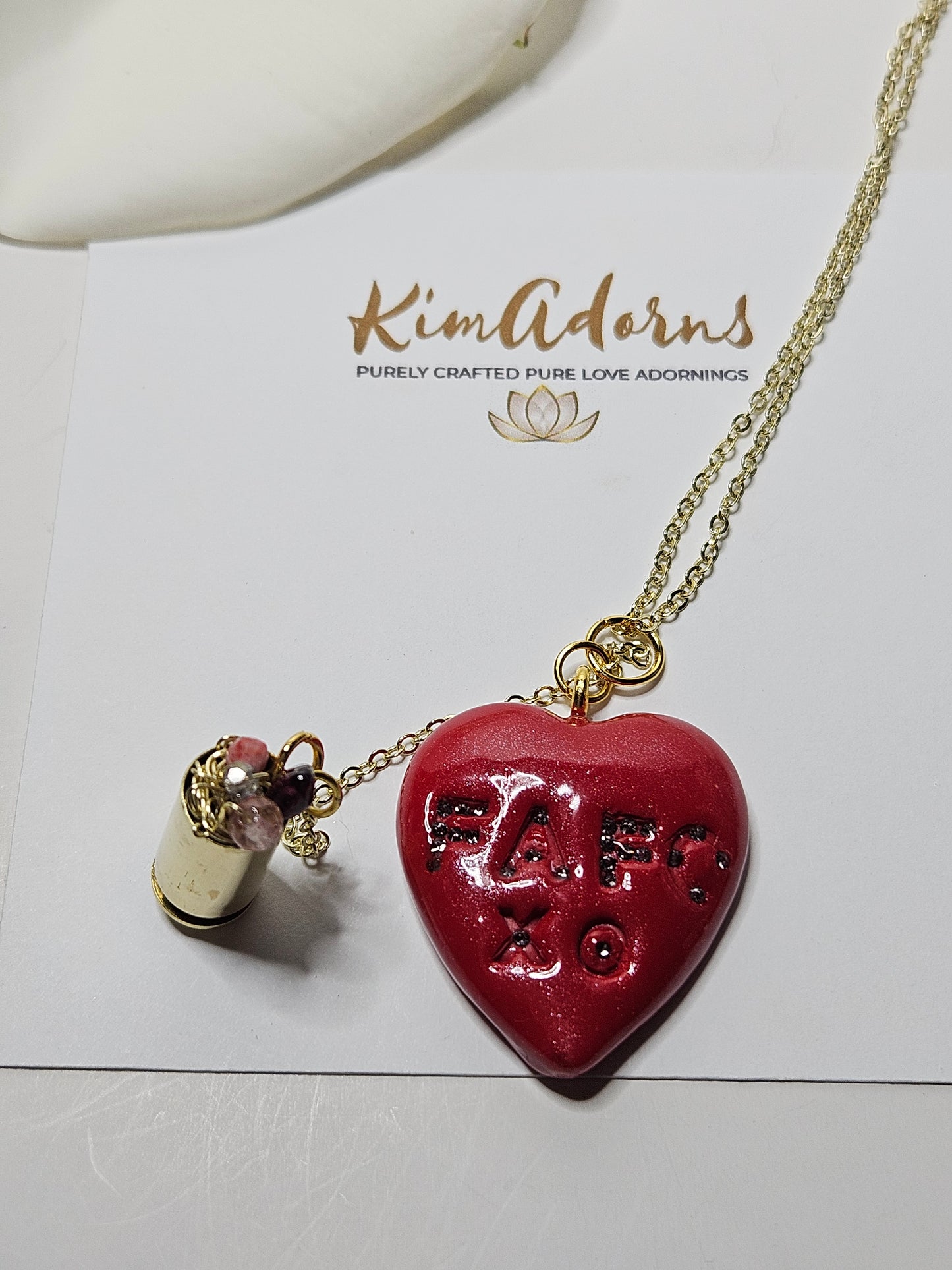 FAFO Red heart  chamber pendant