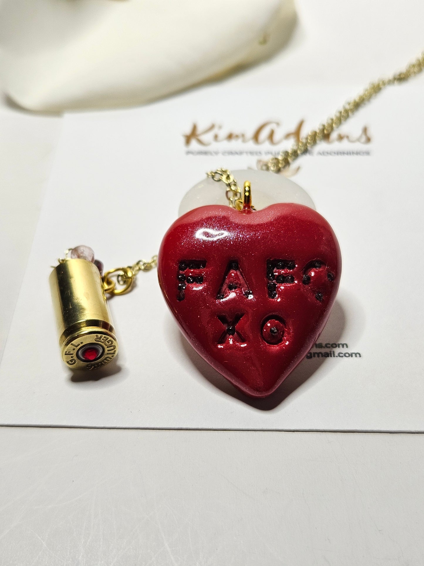 FAFO Red heart  chamber pendant