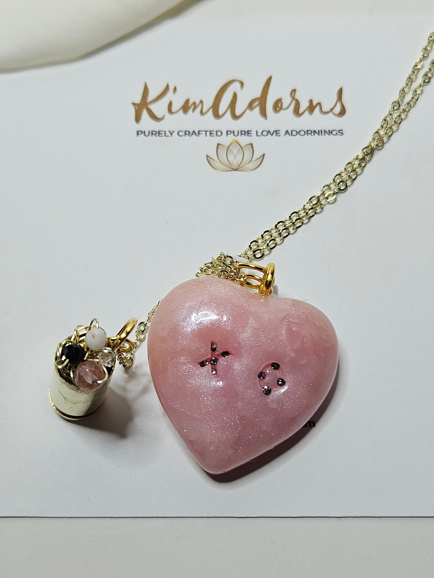 XO  heart chamber  pendant