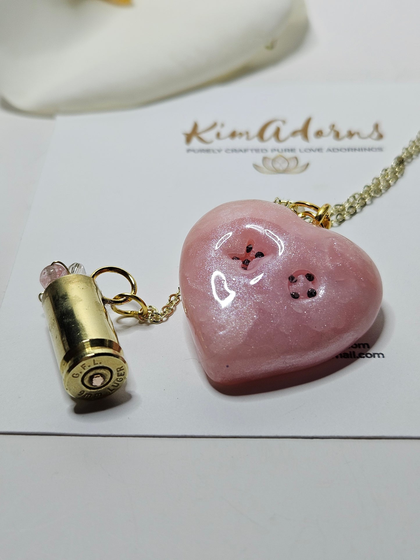 XO  heart chamber  pendant