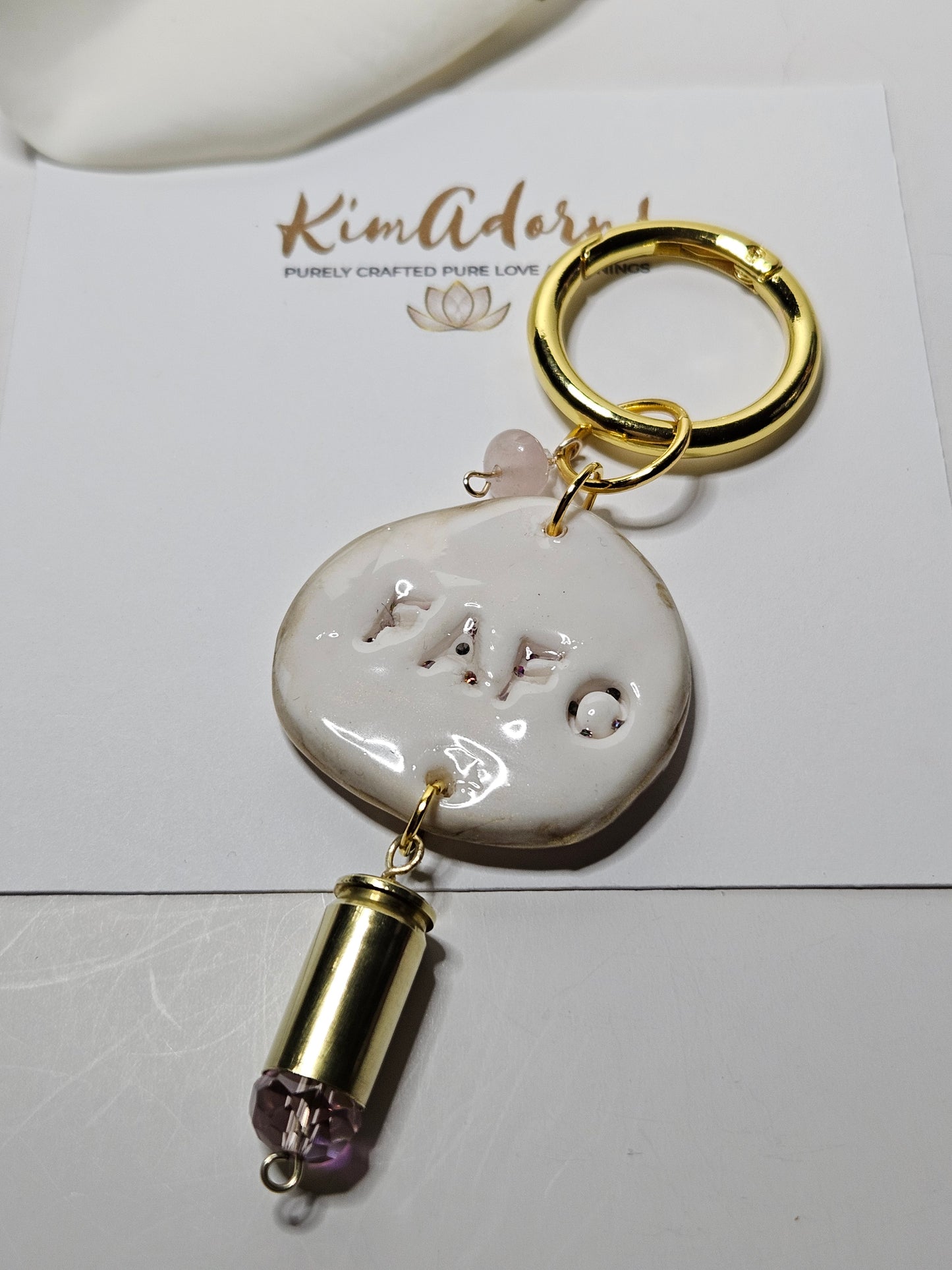 FAFO White Clay handbag charm