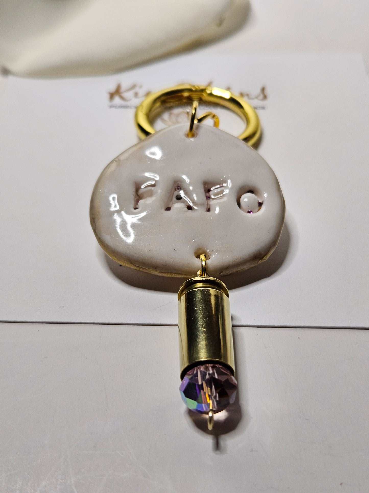 FAFO White Clay handbag charm