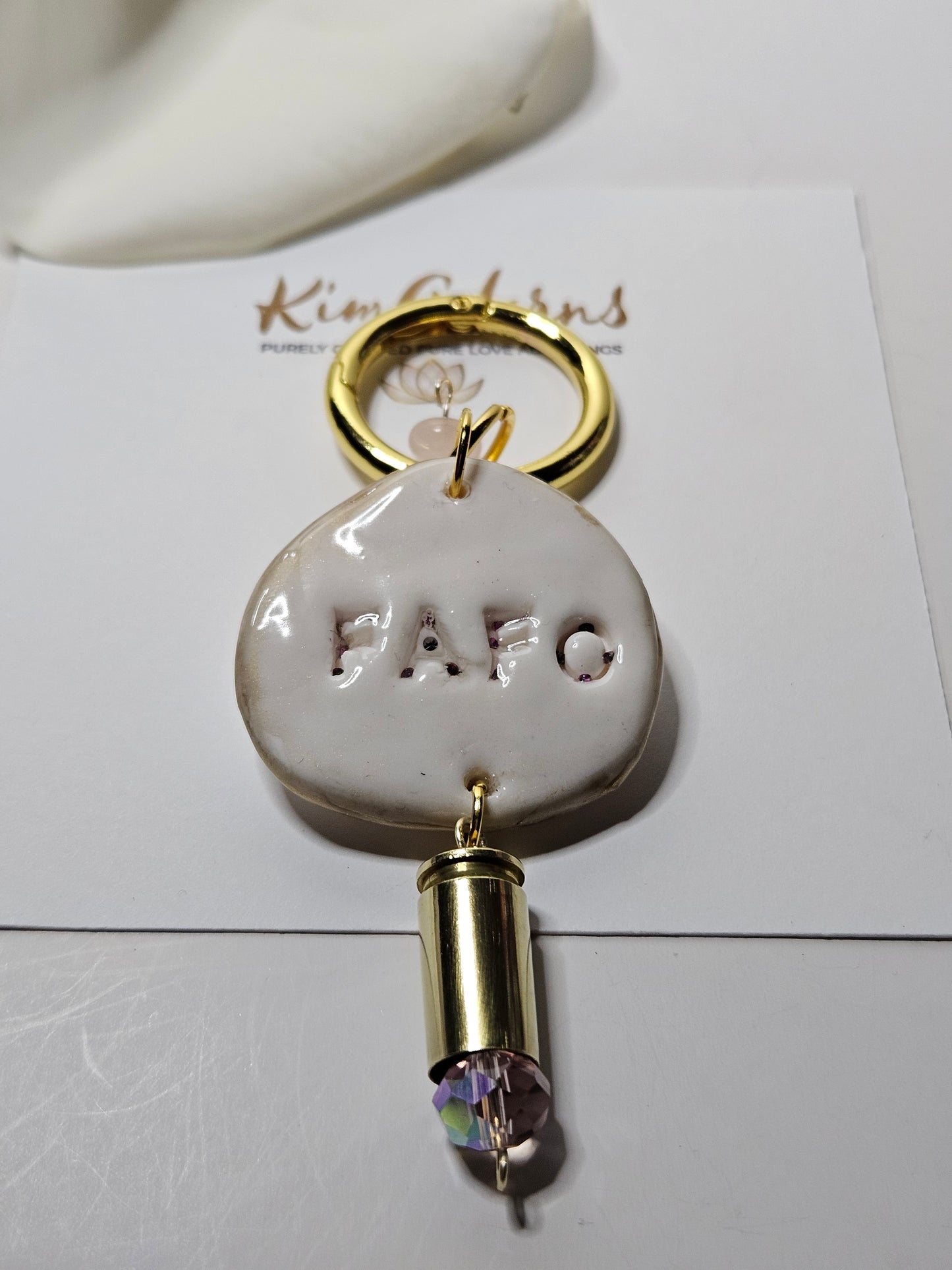 FAFO White Clay handbag charm
