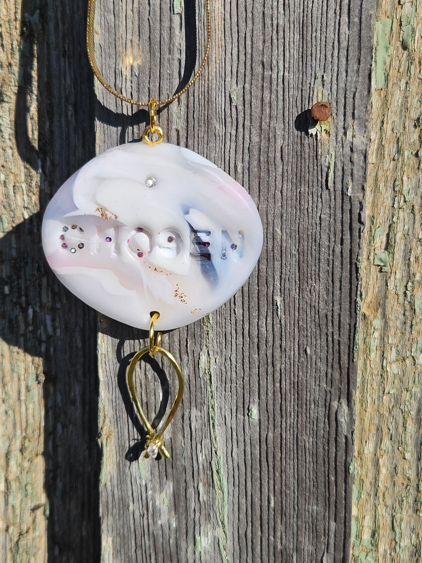 Chosen Pendant Marbled Alasbaster Icthys