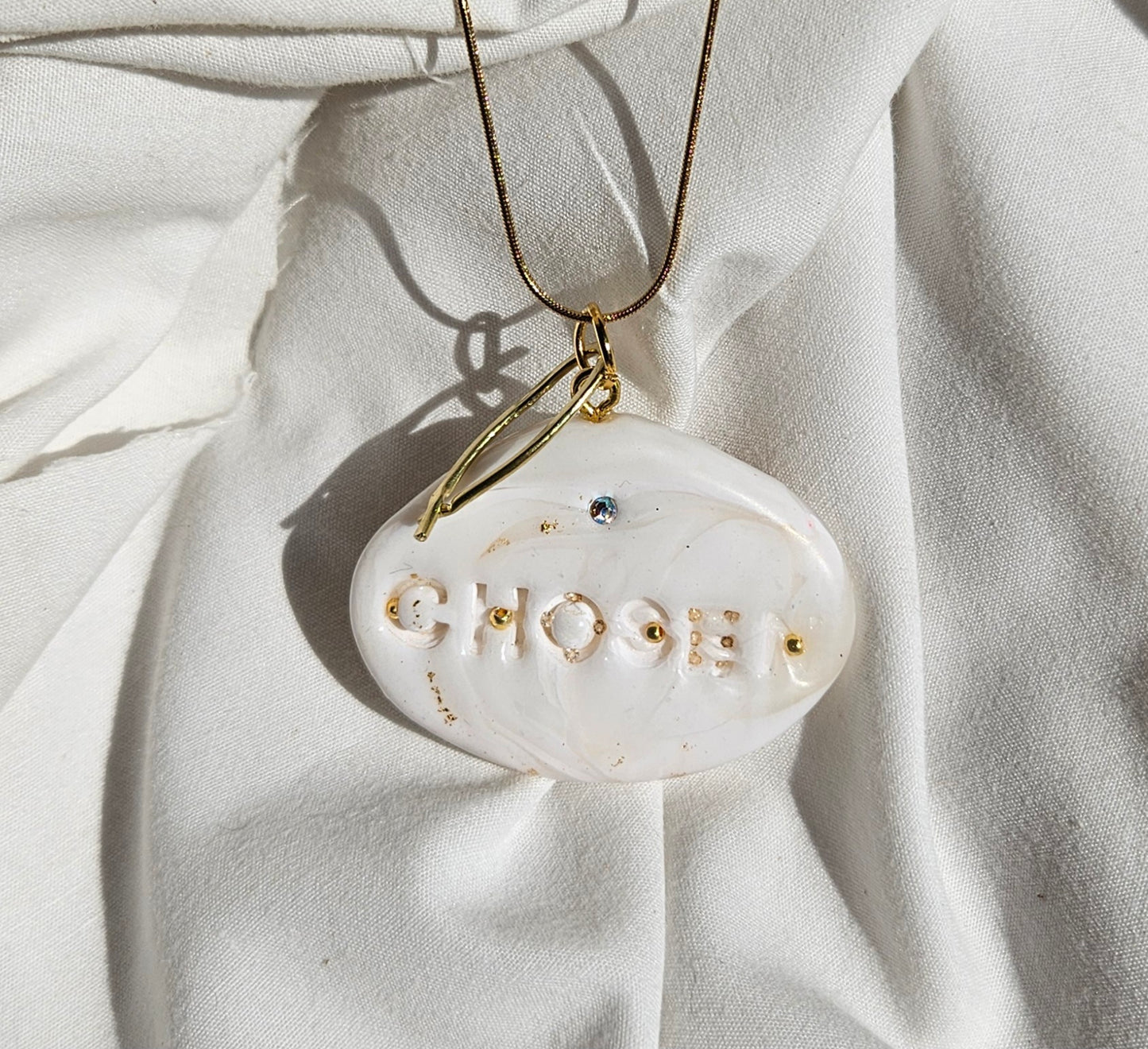 Chosen Pendant Minimal Alabaster necklace