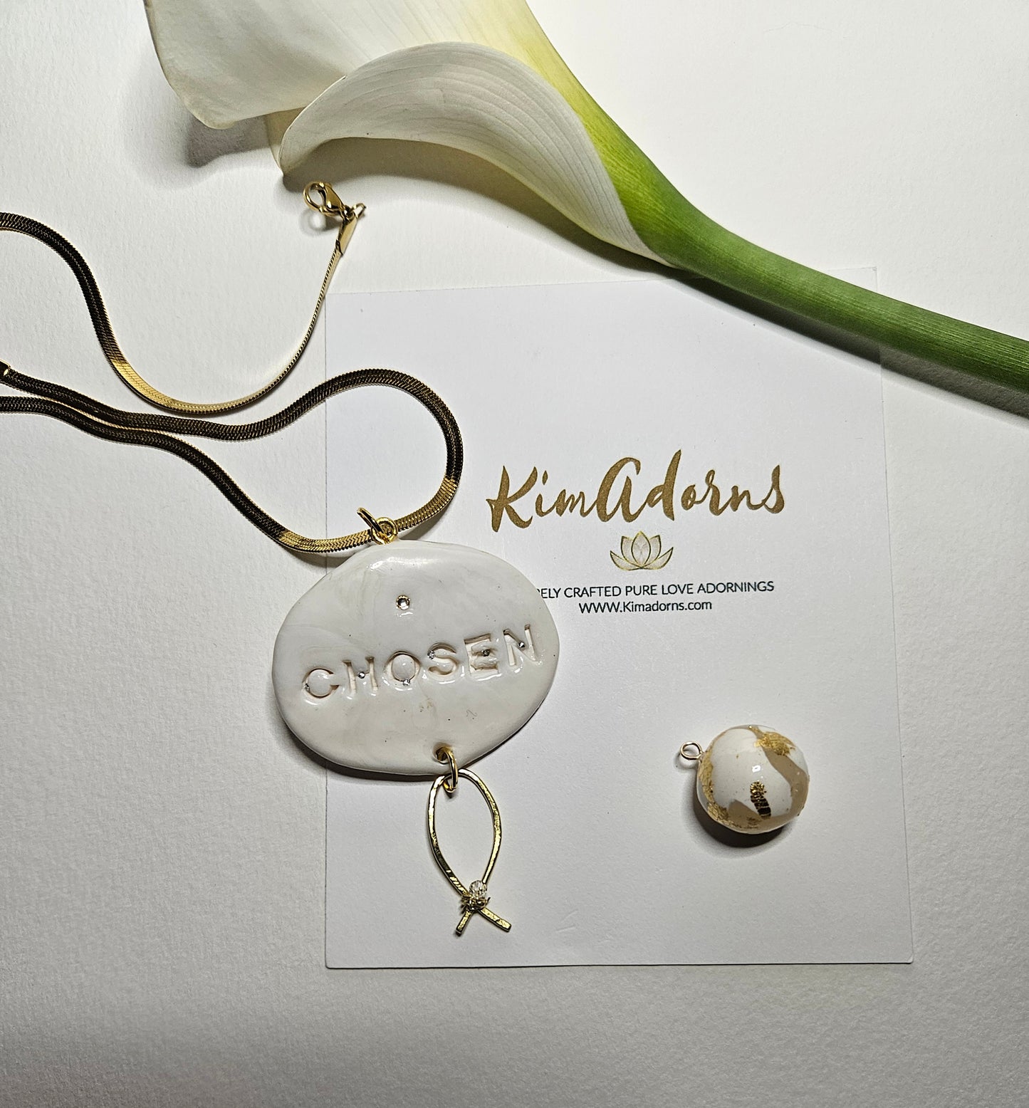 Chosen Pendant Classic Alabaster Icthys