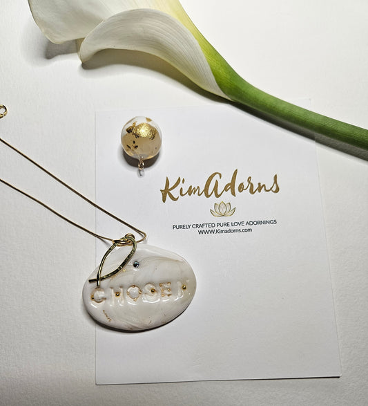 Chosen Pendant Minimal Alabaster necklace