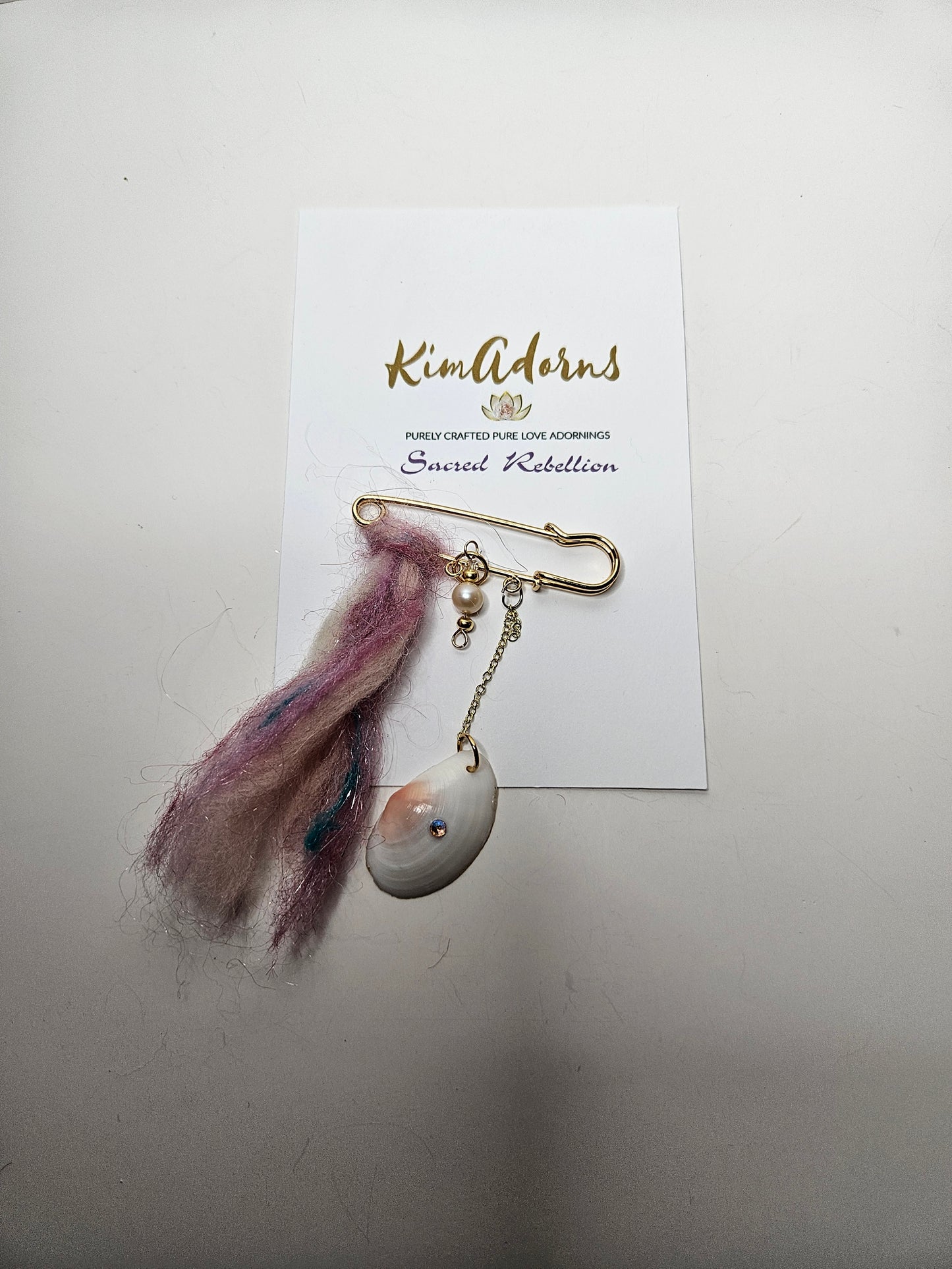 Pink Tide Shell Talisman Pin
