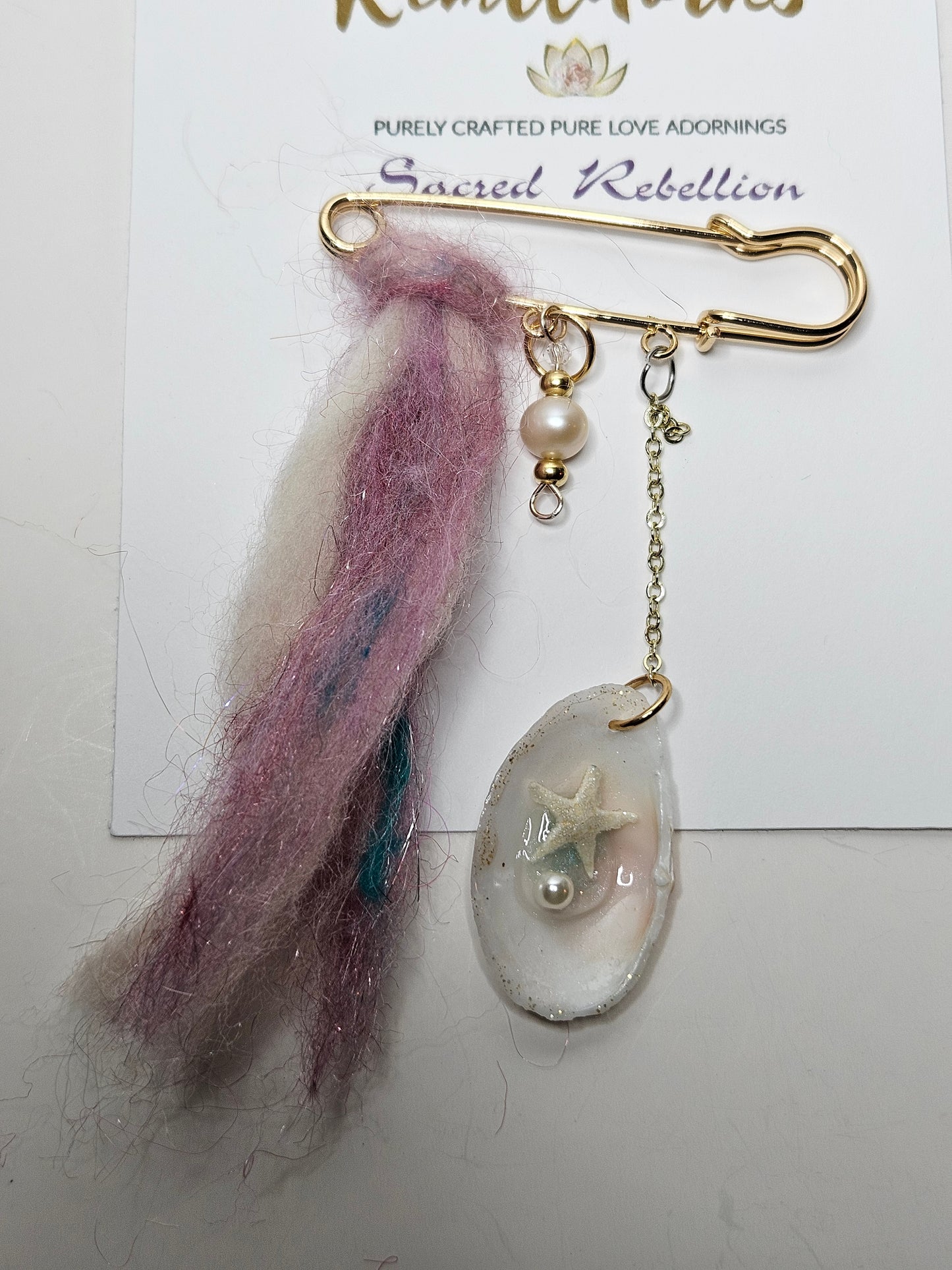 Pink Tide Shell Talisman Pin