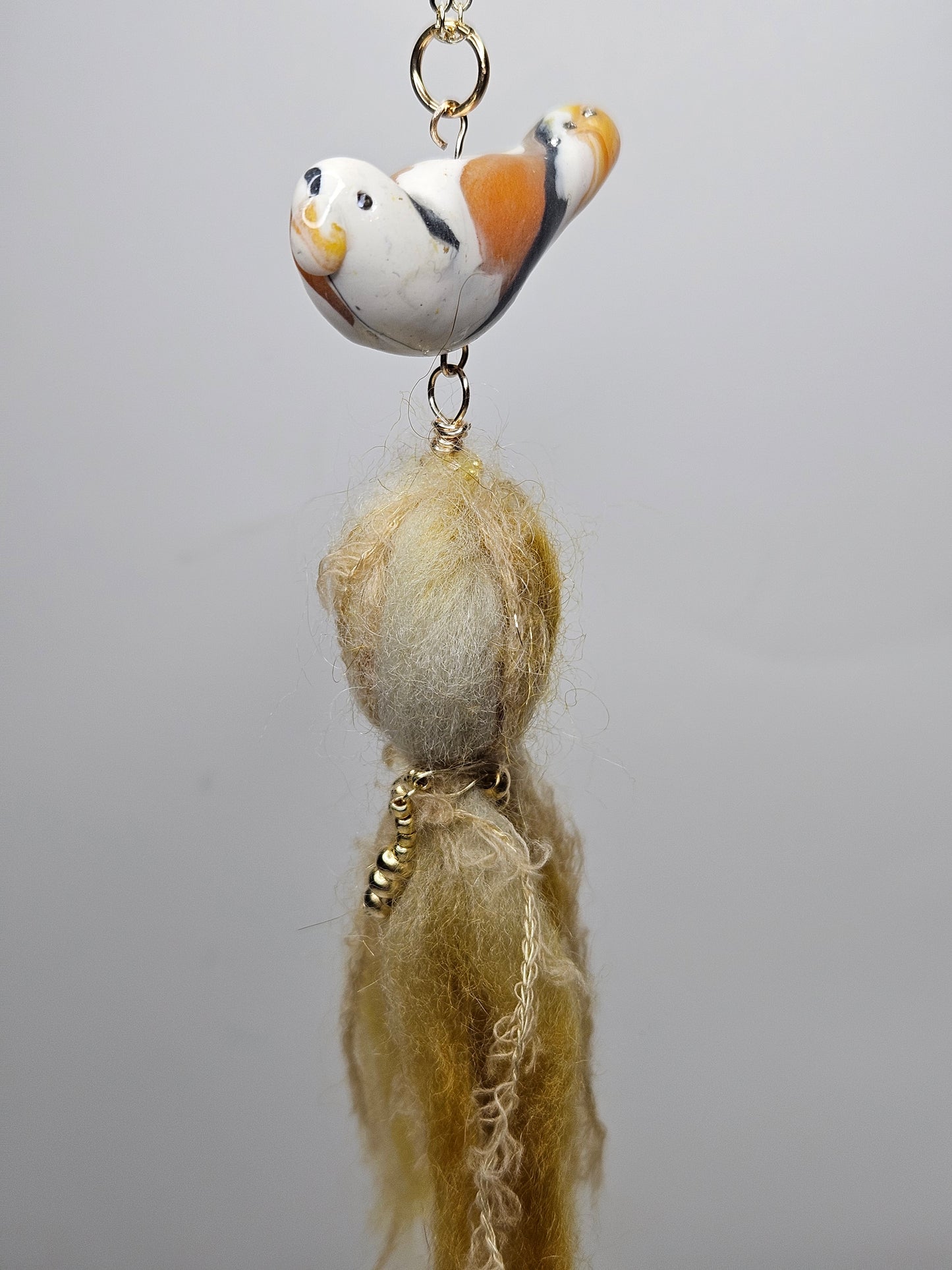 Golden Messenger Two Birds Talisman Necklace