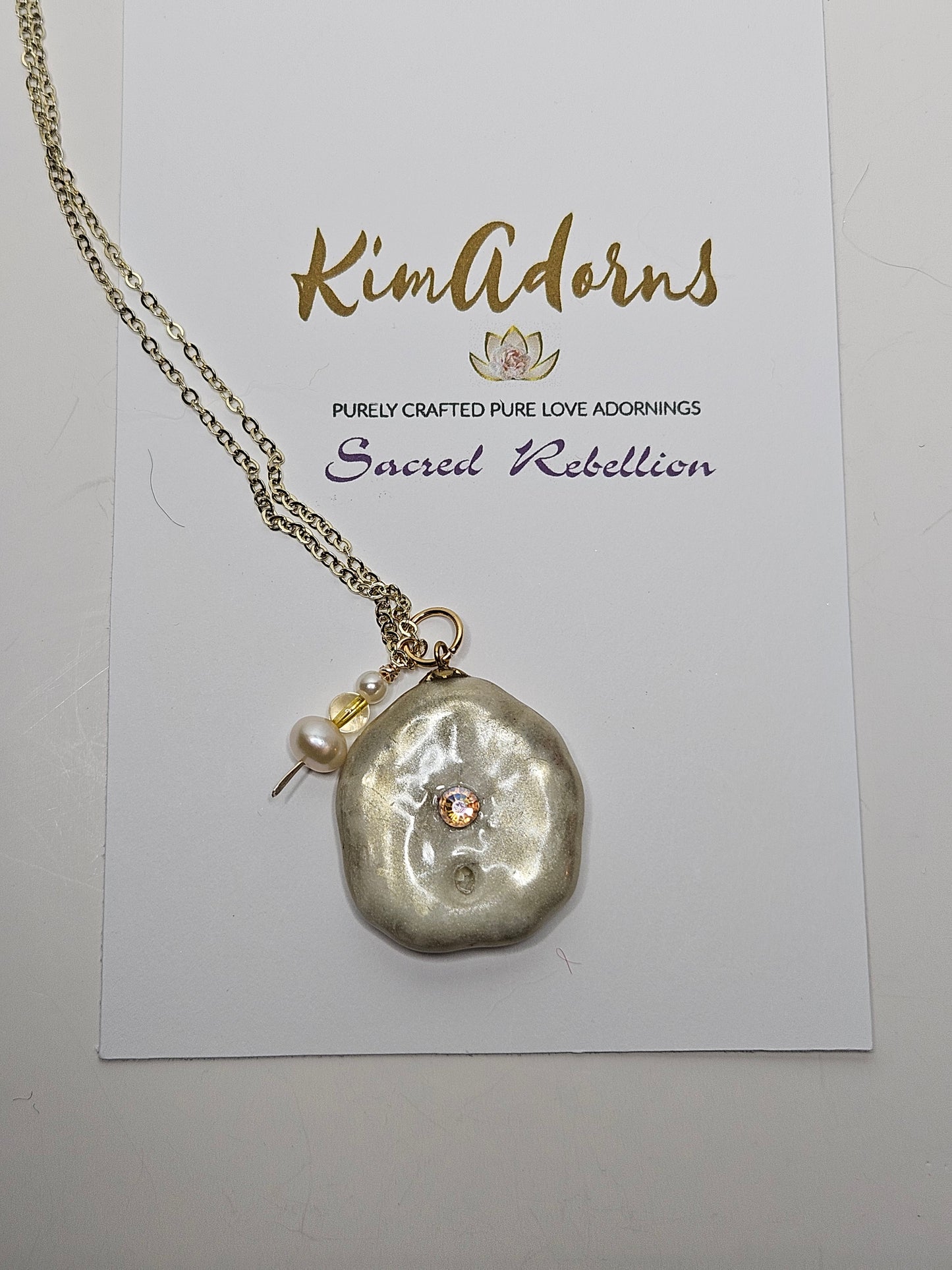 Golden Tide Sea Biscuit Abundance Talisman Necklace
