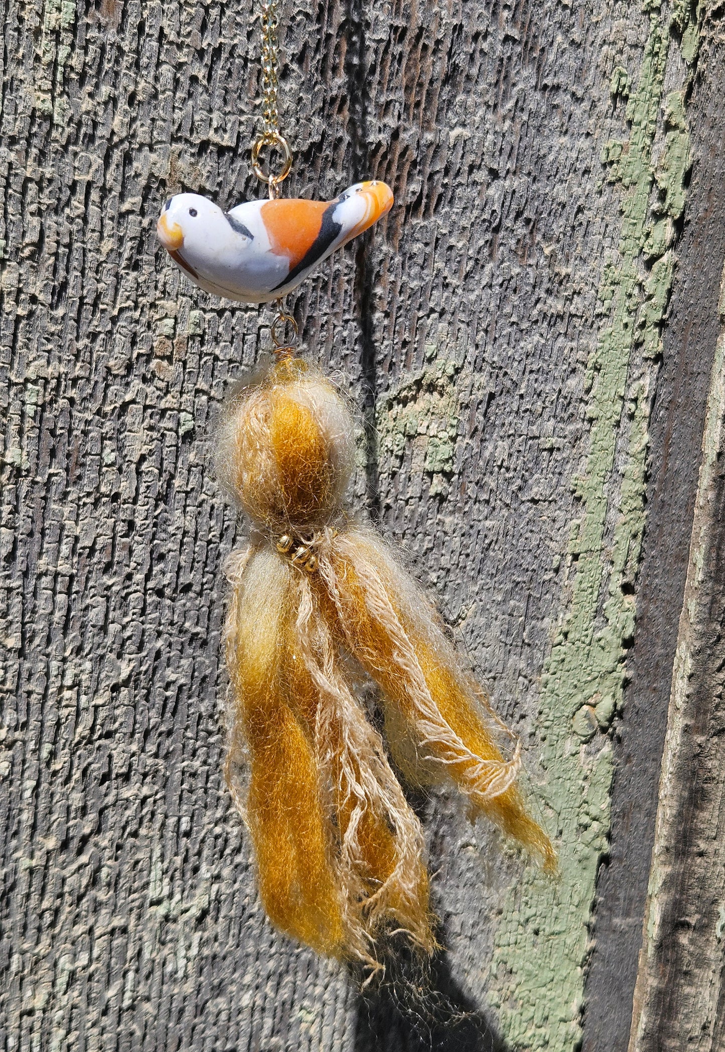 Golden Messenger Two Birds Talisman Necklace