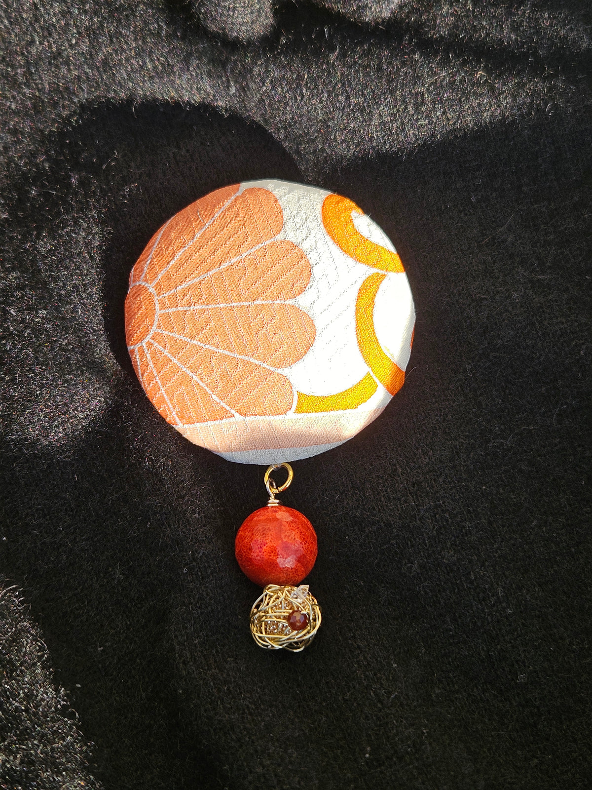 Japanese Kimono silk Brooch