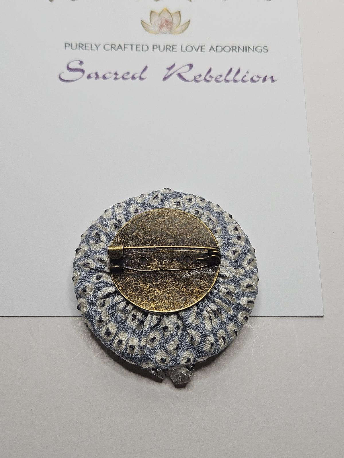 Pine Green Shibori Adventurine Brooch