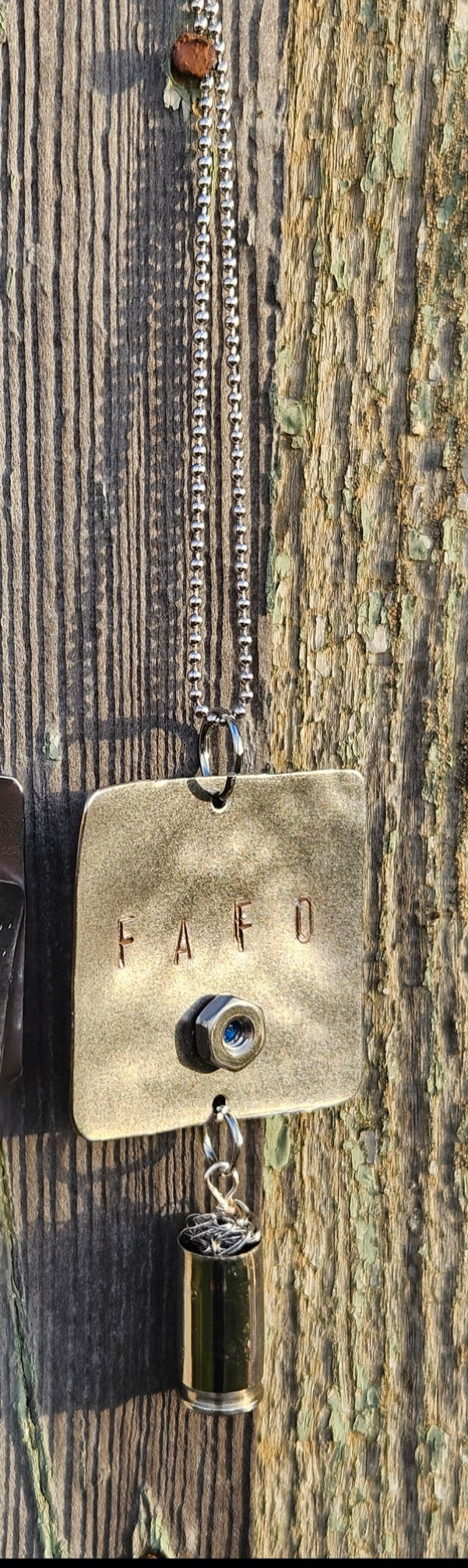 FAFO  Mens steel tag pendant wirh casing